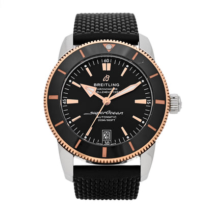 Breitling Stainless Steel 18K Rose Gold Rubber 42mm Superocean Heritage II B20 Automatic Watch Black UB2010 1 of 6