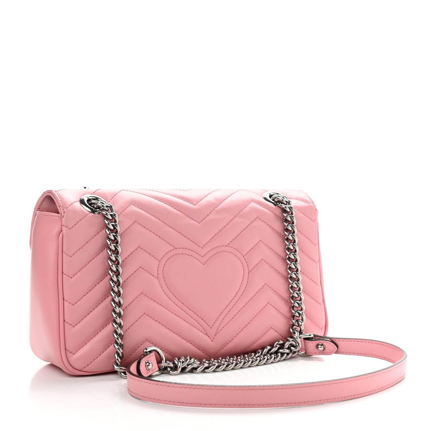 Gucci Calfskin Matelasse Small GG Marmont Shoulder Bag Wild Rose 3 of 15