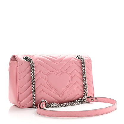 Gucci Calfskin Matelasse Small GG Marmont Shoulder Bag Wild Rose 3 of 15