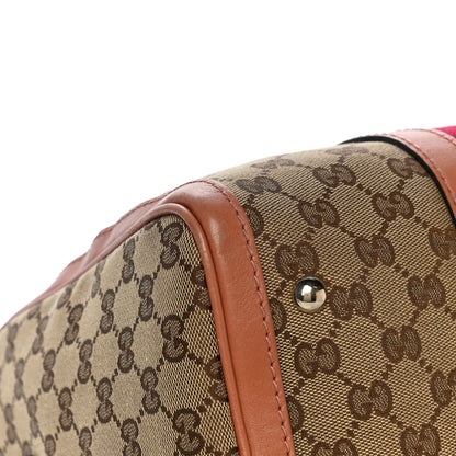 Gucci Monogram Vintage Web Medium Boston Pink 12 of 20