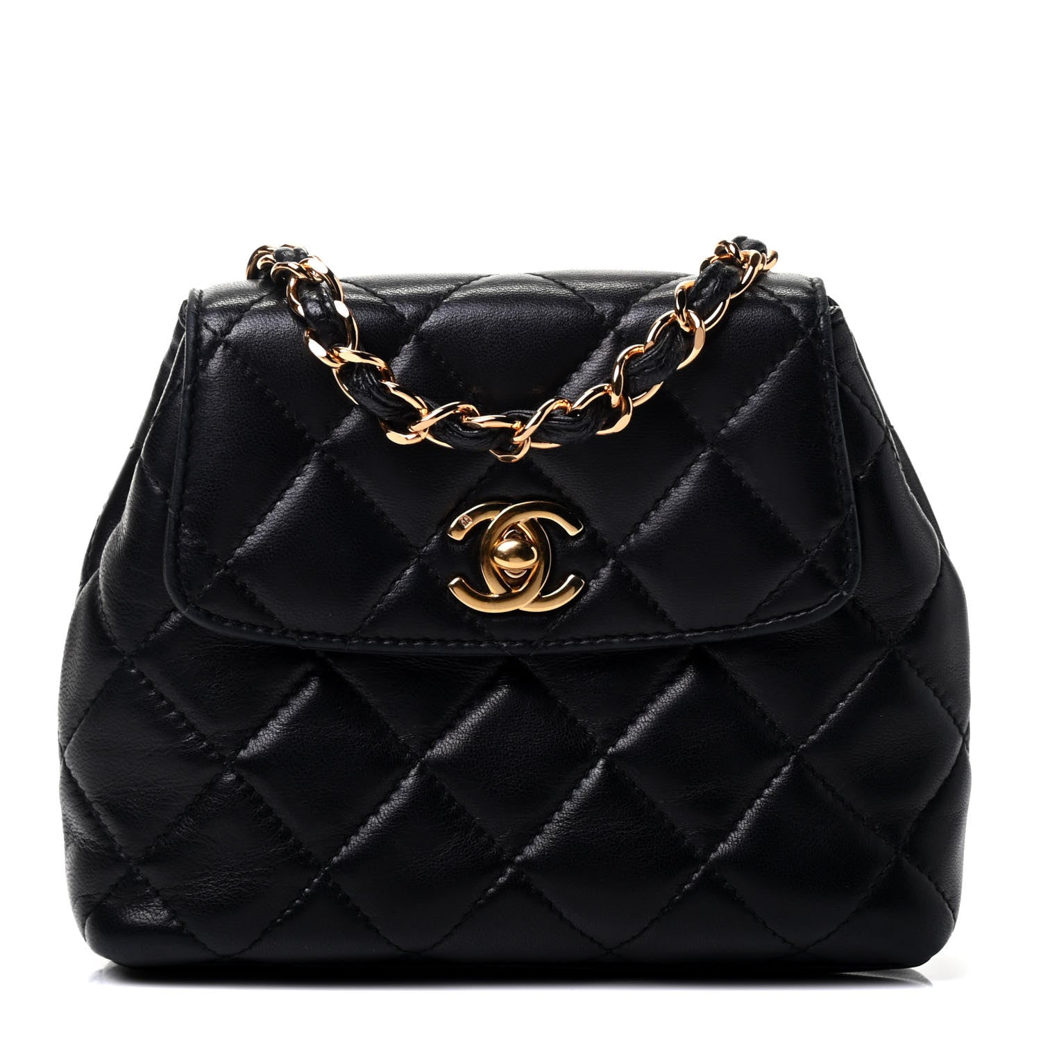 Chanel Lambskin Quilted Flap Waist Belt Bag Black 1 of 4