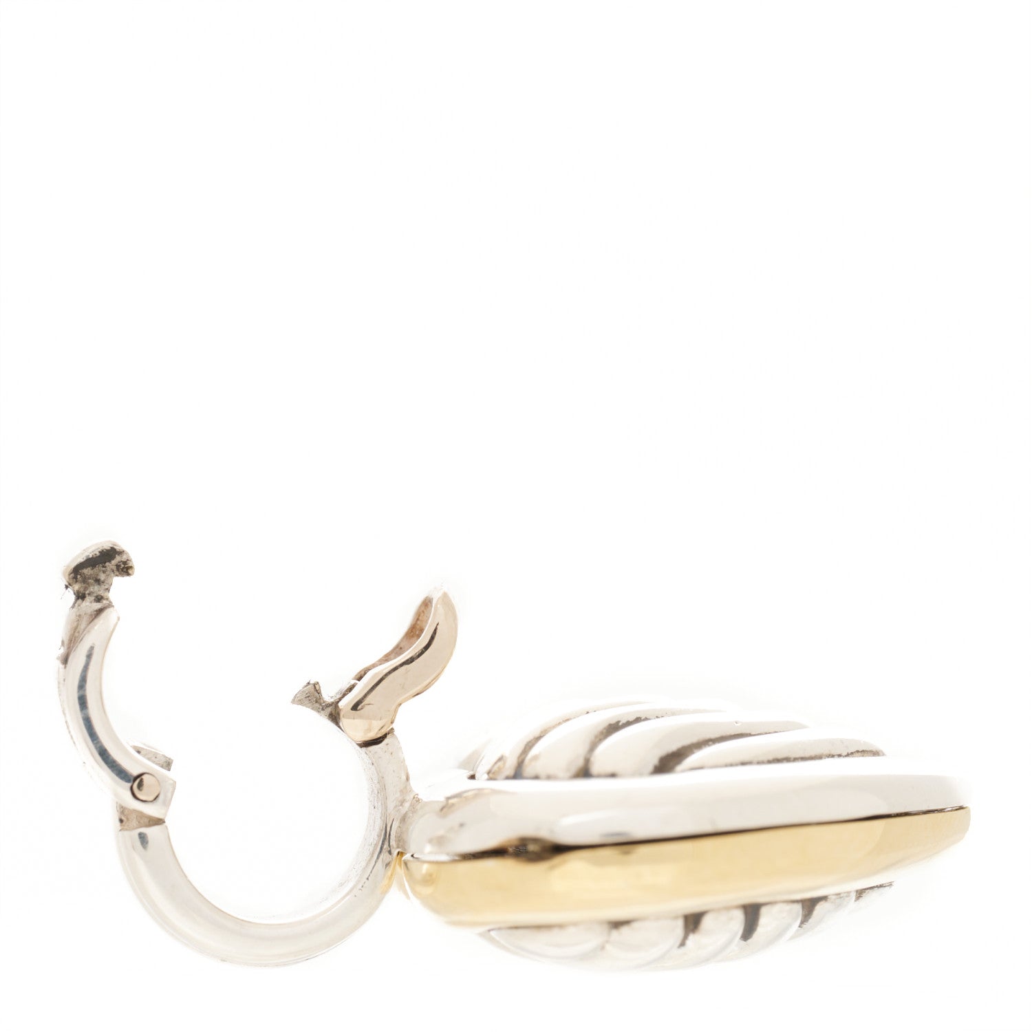 David Yurman Sterling Silver 18K Yellow Gold Cable Heart Locket Enhancer Pendant 5 of 7