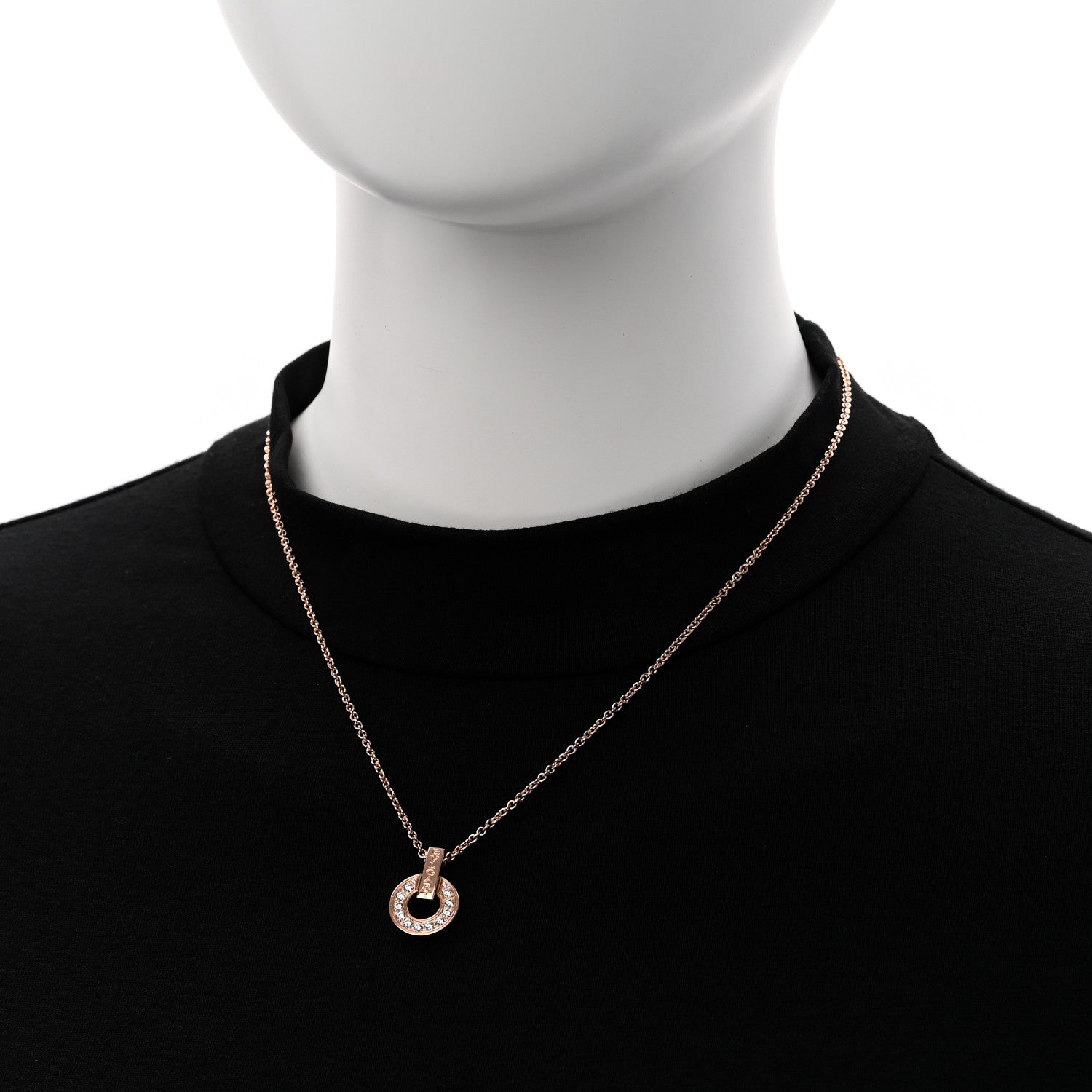 Bulgari 18K Rose Gold Diamond BVLGARI BVLGARI Open Work Pendant Necklace 2 of 7