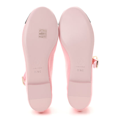 Chanel Fabric Grosgrain Mary Jane Flats 38.5 Light Pink Black 6 of 10