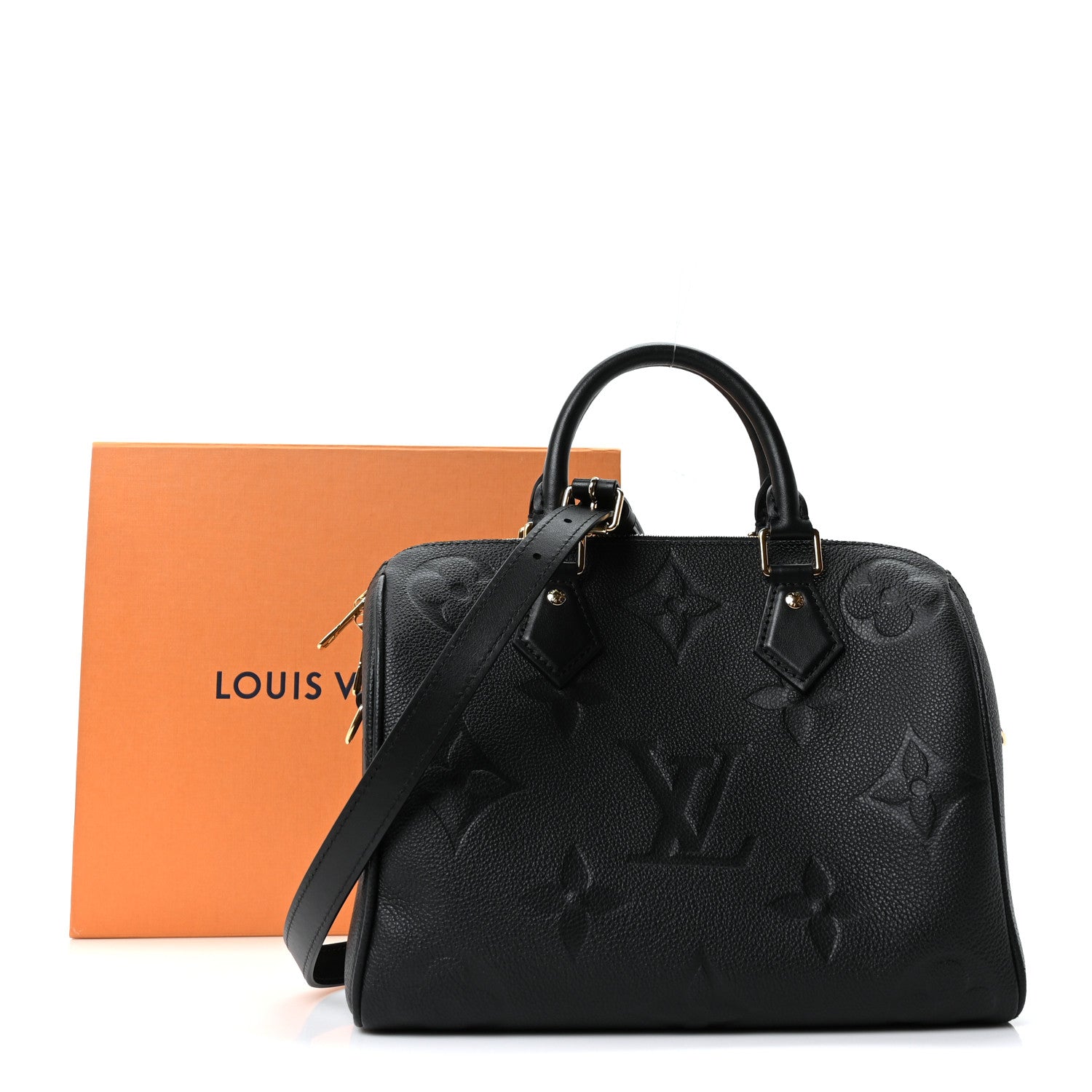 Louis Vuitton Empreinte Monogram Giant Speedy Bandouliere 25 Black 10 of 10