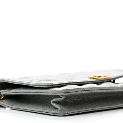 Chanel Caviar Quilted Boy Wallet On Chain WOC Grey 9 of 15