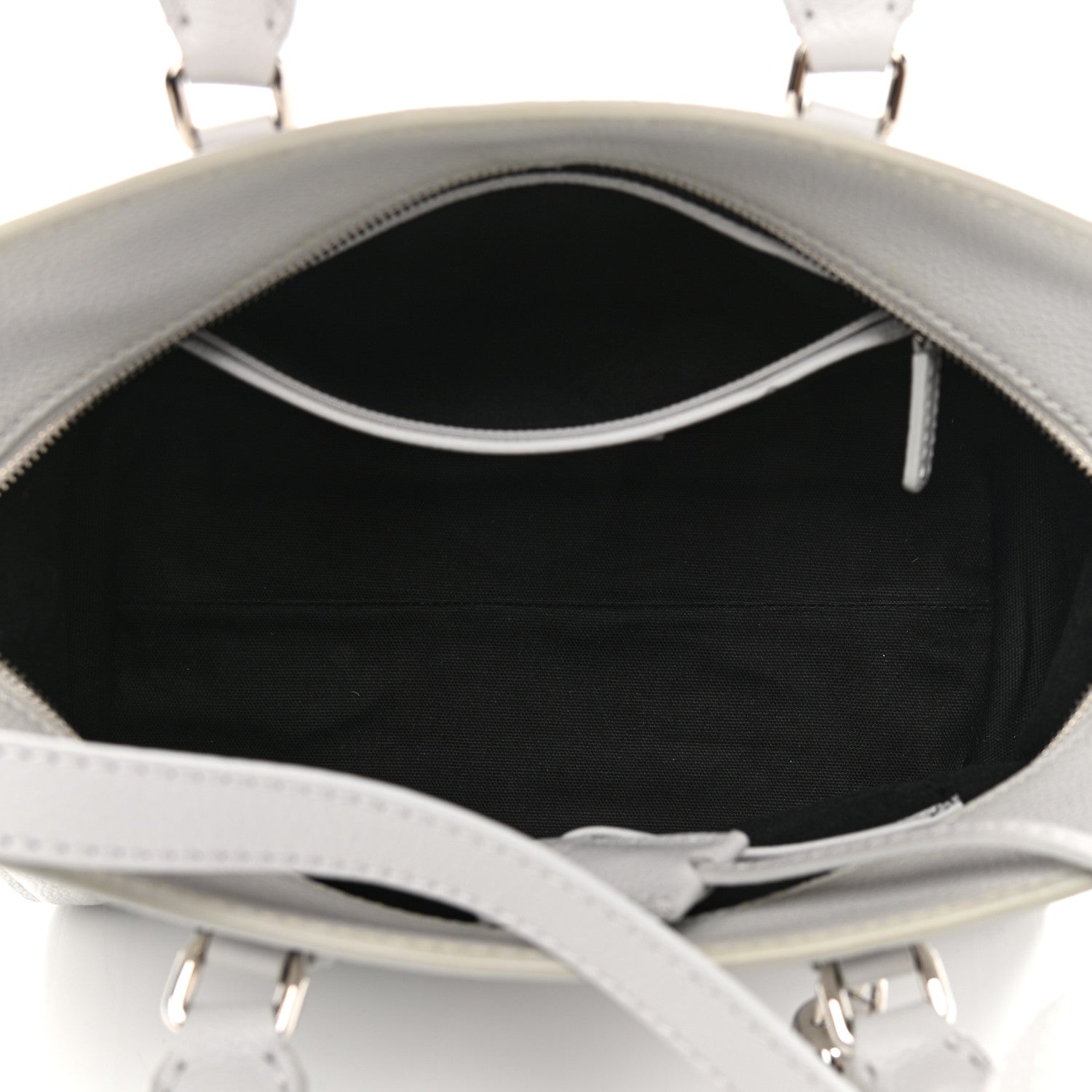Alexander McQueen Pebbled Calfskin Small Skull Padlock Zip Around Tote Light Grey 5 of 13