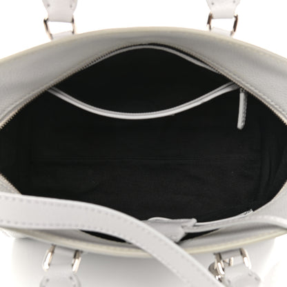 Alexander McQueen Pebbled Calfskin Small Skull Padlock Zip Around Tote Light Grey 5 of 13