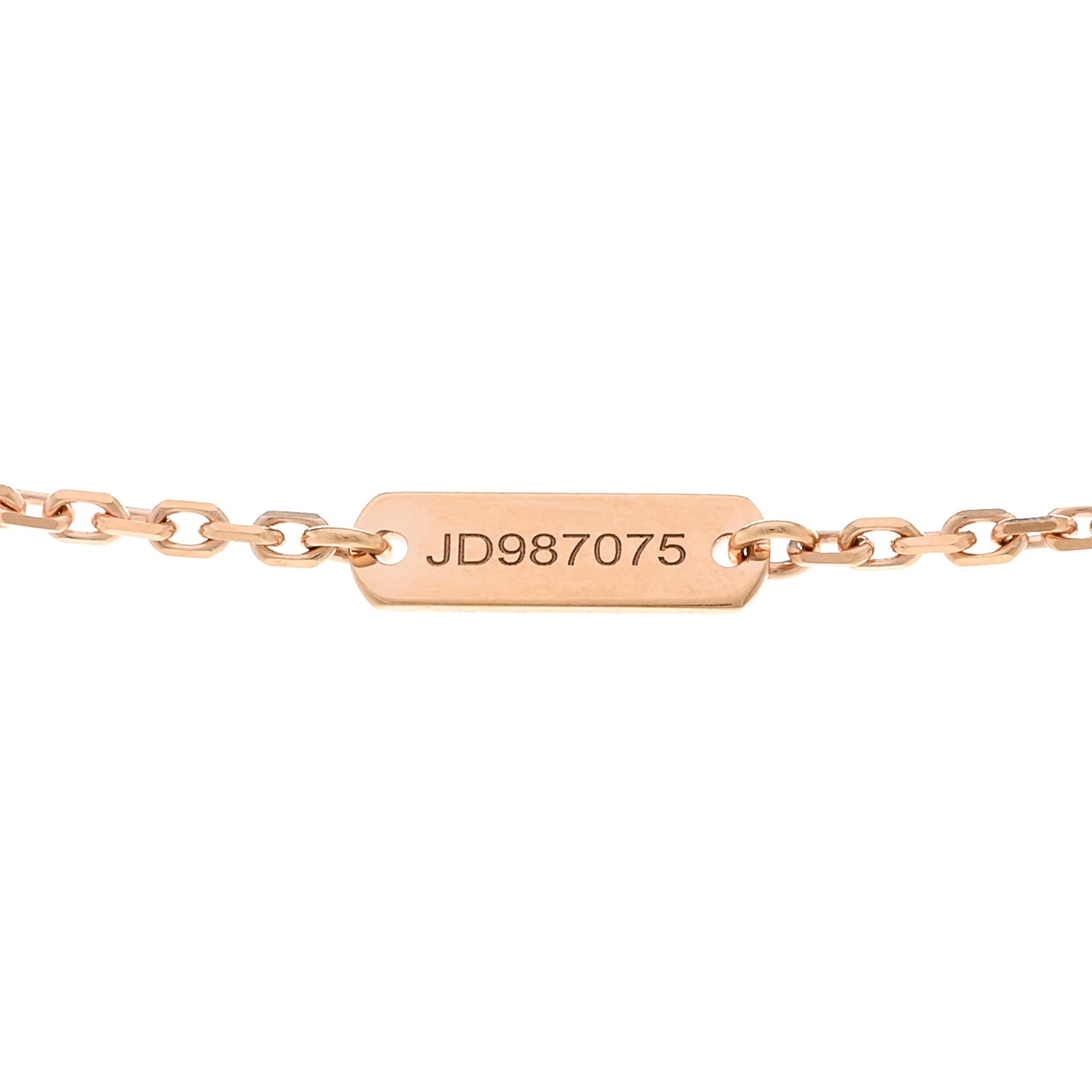 Van Cleef & Arpels 18K Rose Gold Diamond Silver Obsidian Vintage Alhambra Pendant Necklace 5 of 6