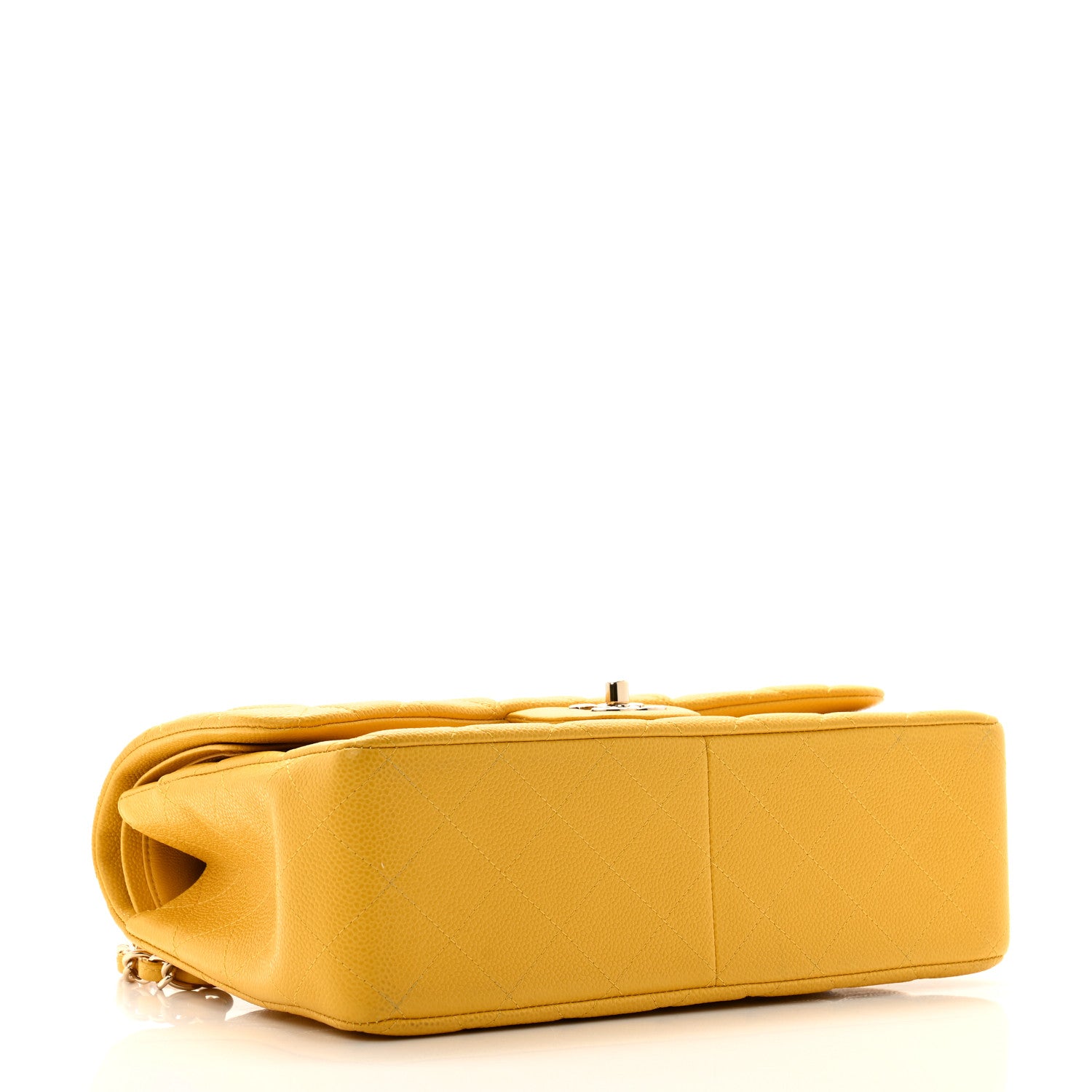 Chanel Caviar Quilted Jumbo Double Flap Yellow 4 of 13