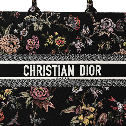 Christian Dior Canvas Jardin Botanique Embroidered Large Book Tote Black Multicolor 8 of 10