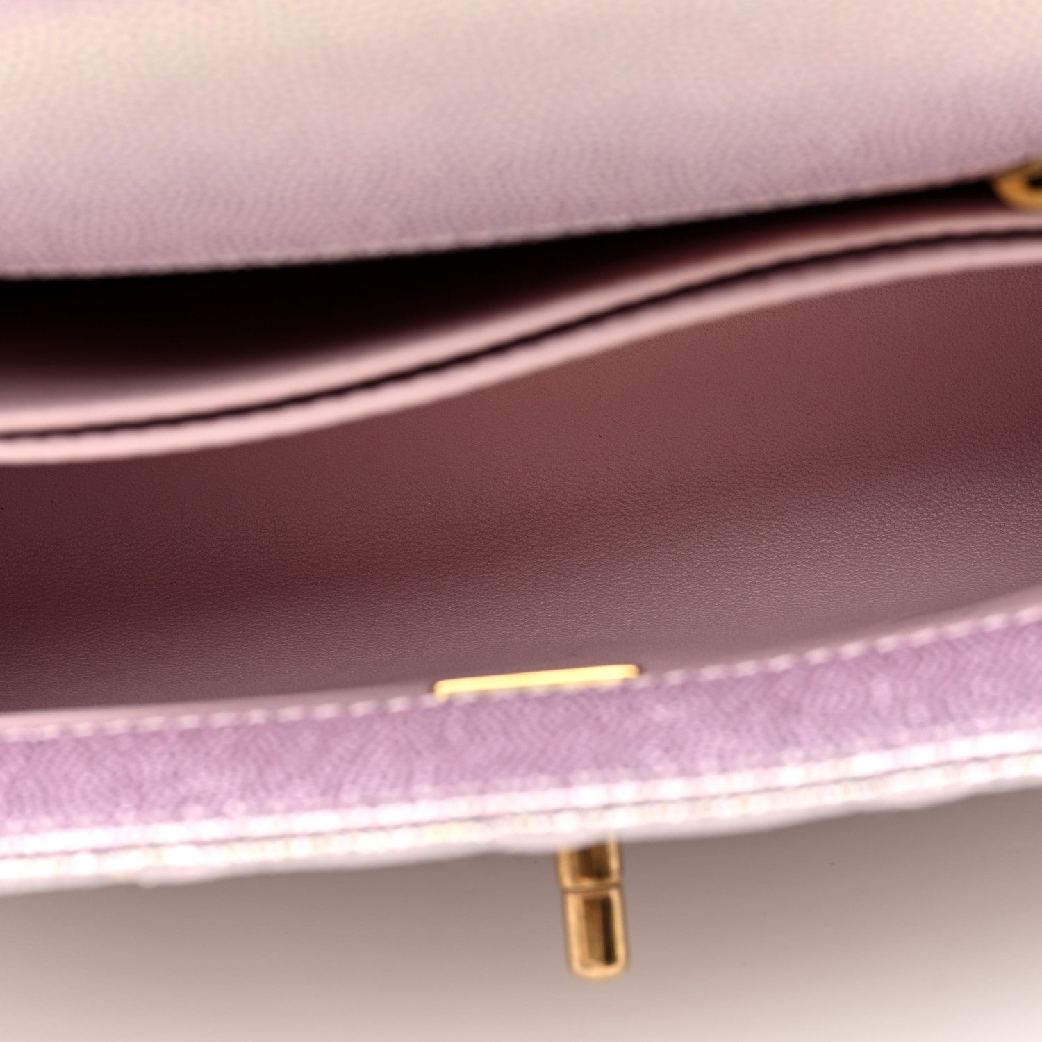 Chanel Metallic Caviar Quilted Mini Coco Handle Flap Light Pink 5 of 11