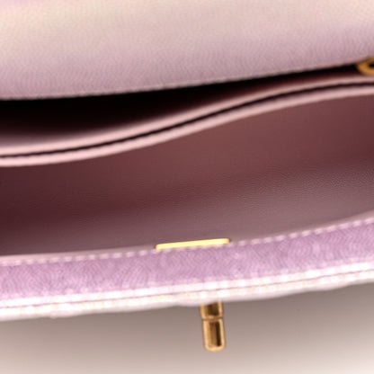 Chanel Metallic Caviar Quilted Mini Coco Handle Flap Light Pink 5 of 11