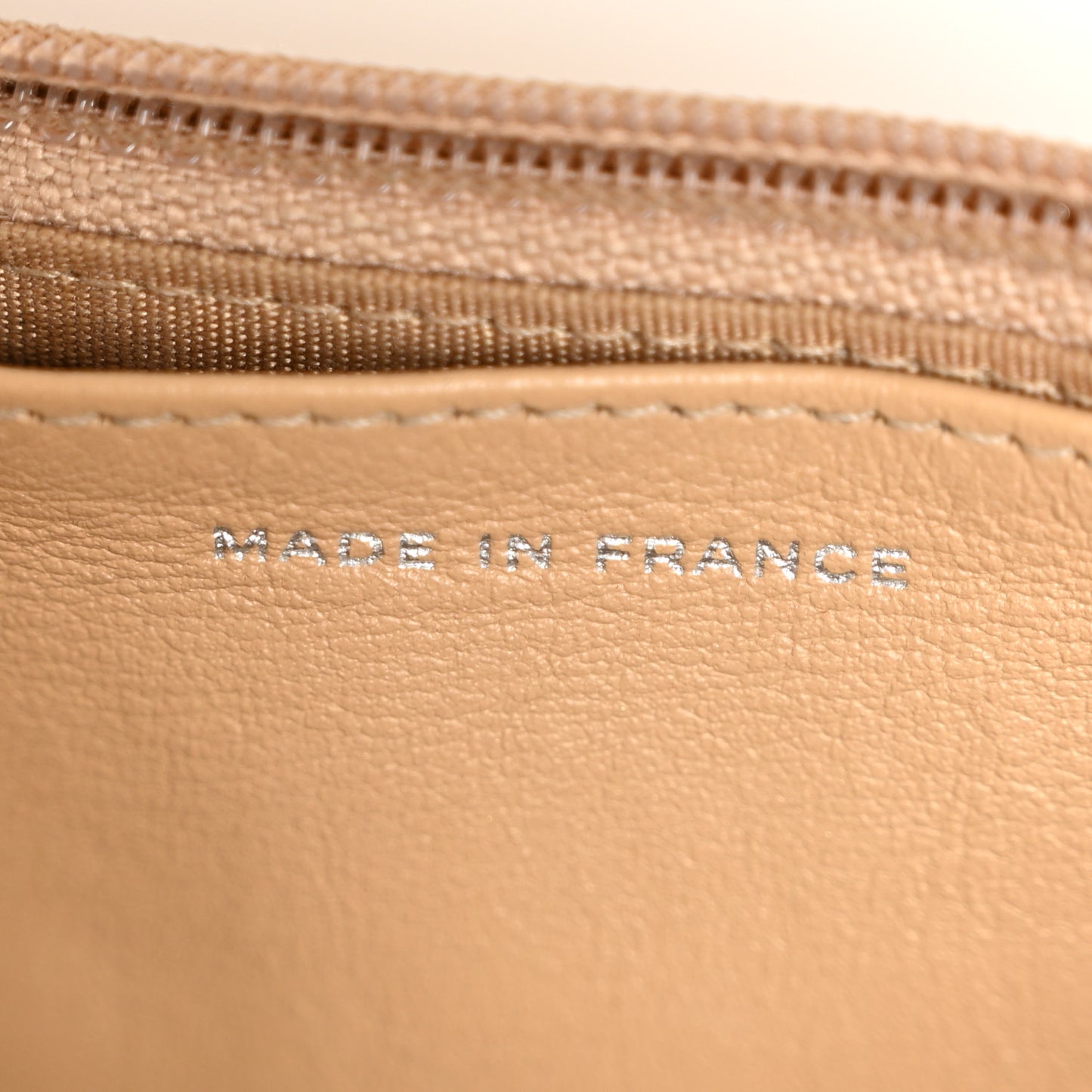 Caviar Quilted Boy Wallet On Chain WOC Dark Beige