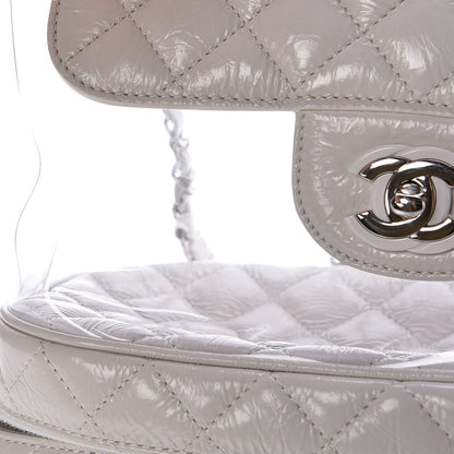 Chanel Crumpled Calfskin PVC Quilted Backpack White 18 of 18