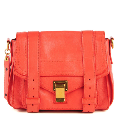 Proenza Schouler Lambskin PS1 Mini Pouch Messenger Bag Deep Coral 1 of 12