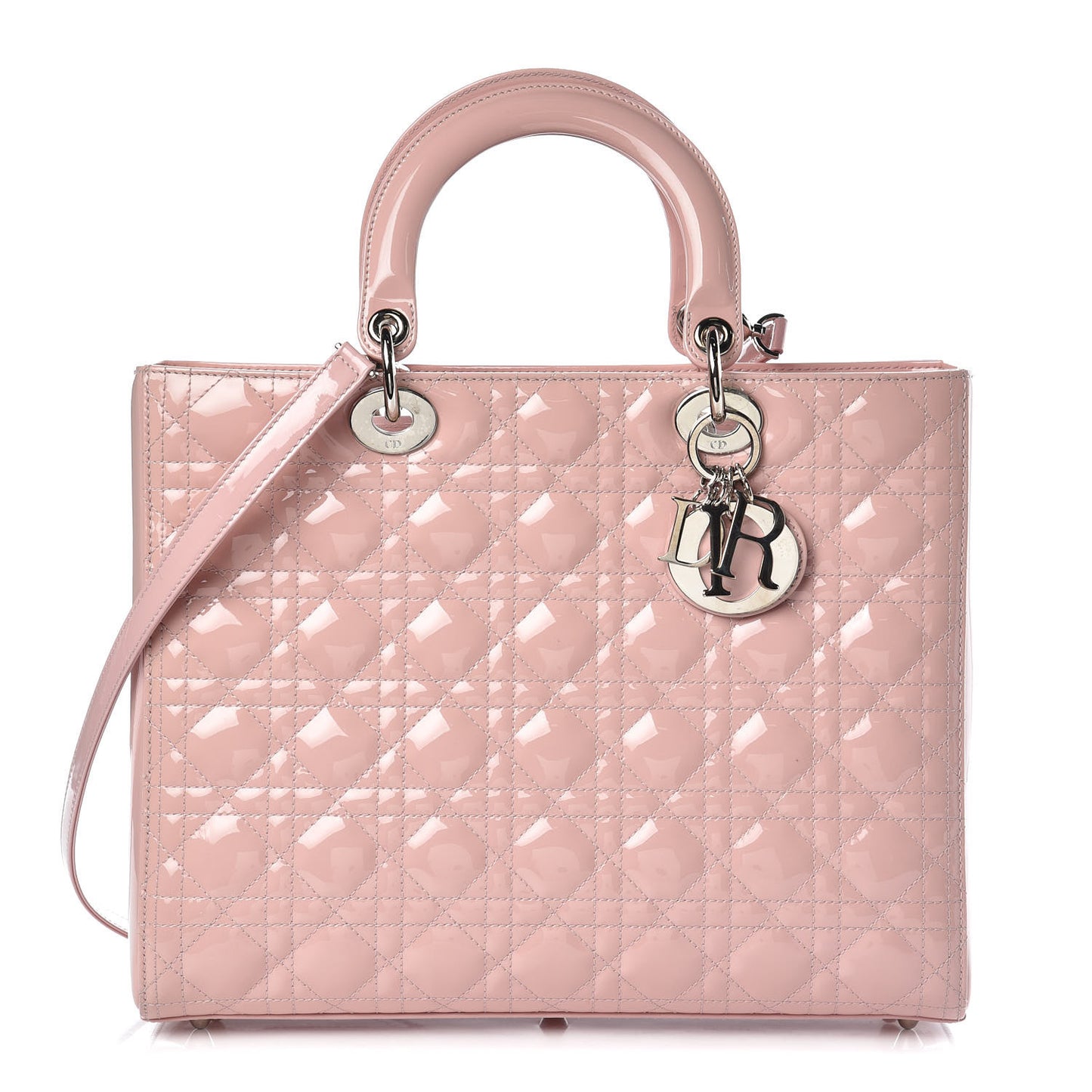 Patent Cannage Large Lady Dior Light Pink