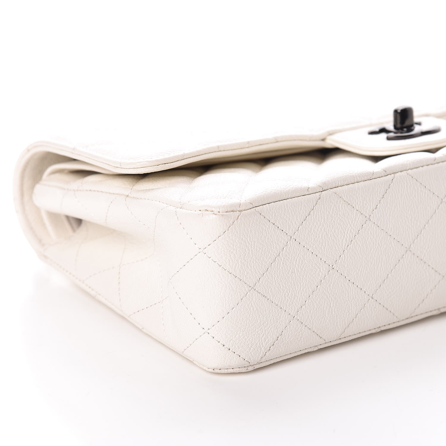 Chanel Grained Calfskin Quilted Medium Double Flap White 5 of 12
