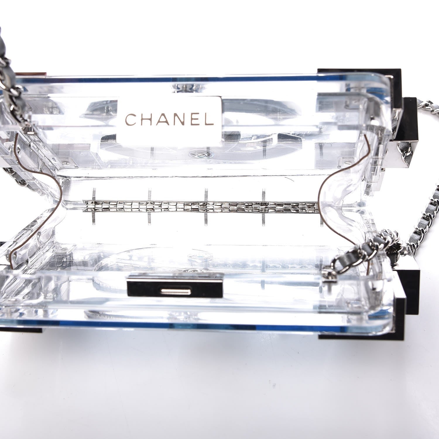 Chanel Plexiglass Boy Brick Lego Clutch Light Blue 6 of 8
