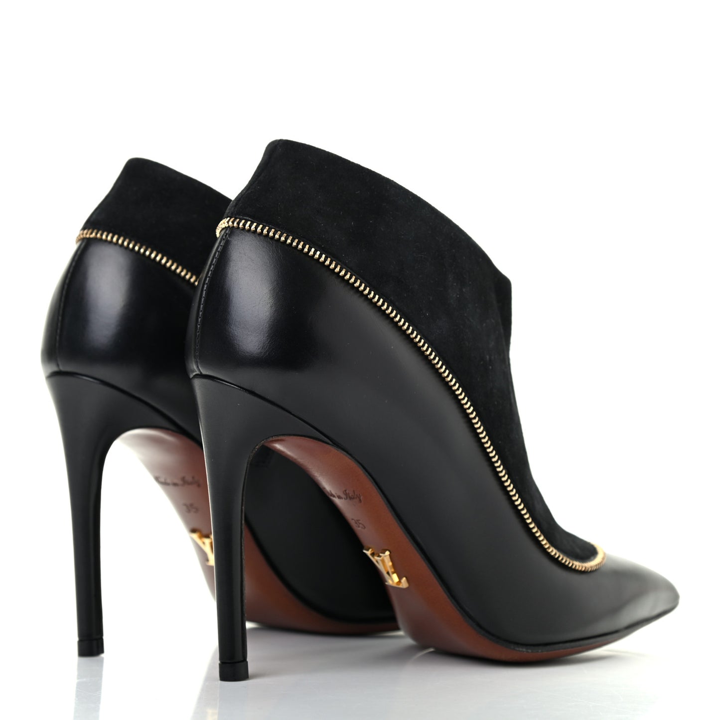 Calfskin Suede Perfecto Low Boots 35 Black