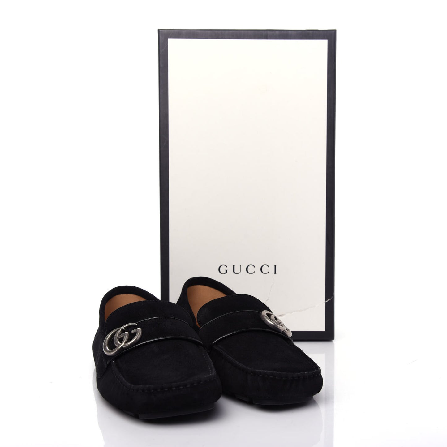 Suede Mens Driver Queen Loafers 8 Black