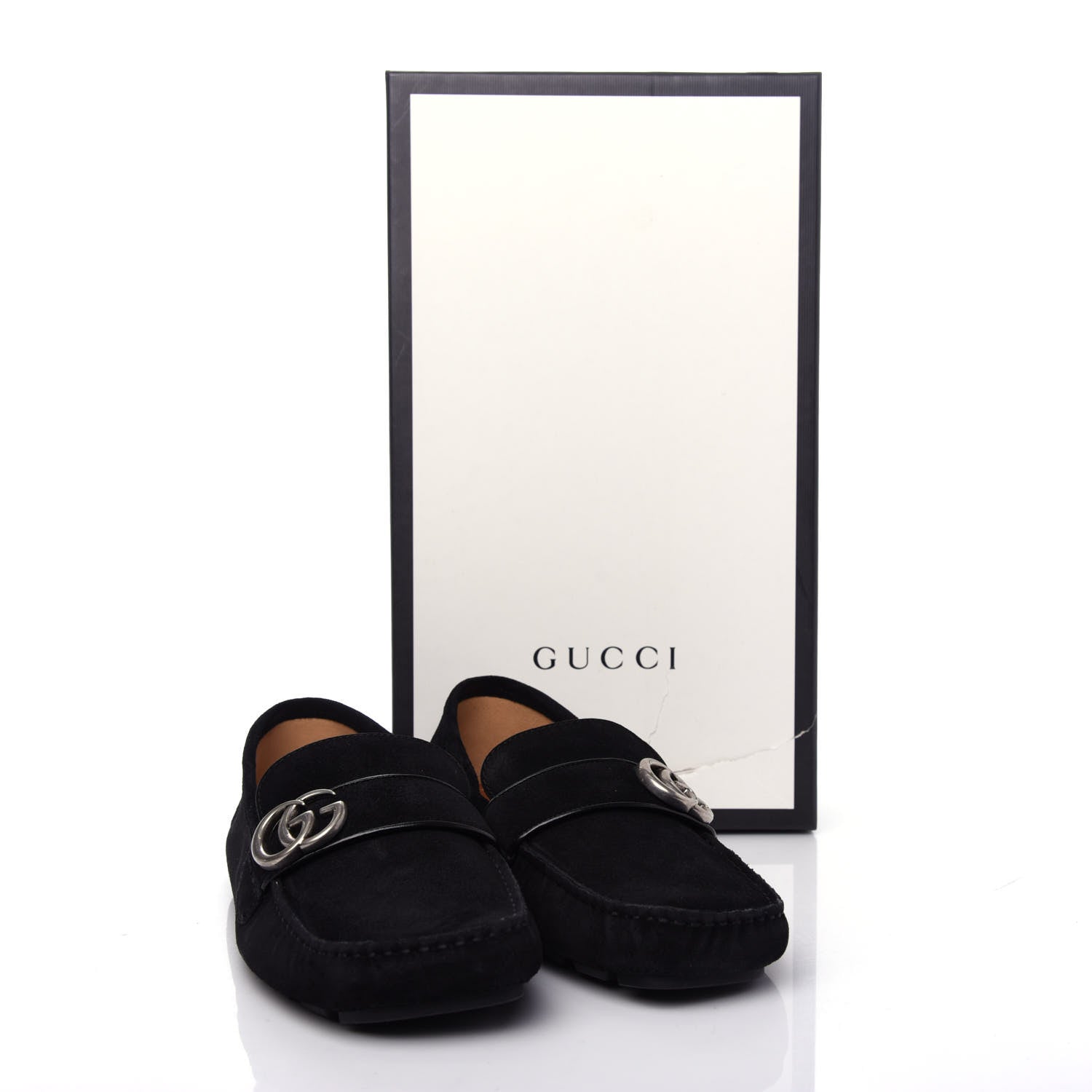 Gucci Suede Mens Driver Queen Loafers 8 Black 12 of 12