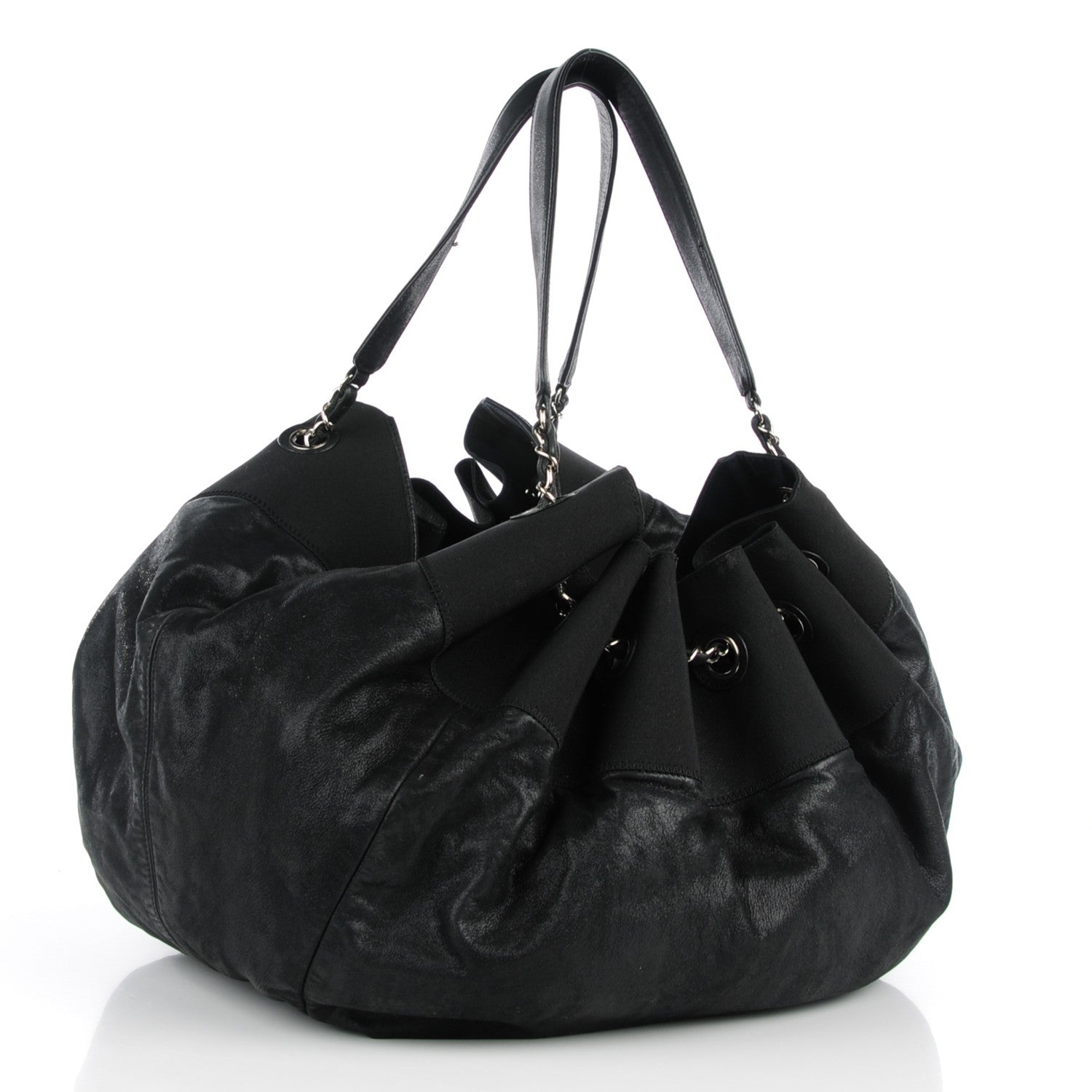 Chanel Iridescent Calfskin Large Stretch Spirit Cabas Black 2 of 10