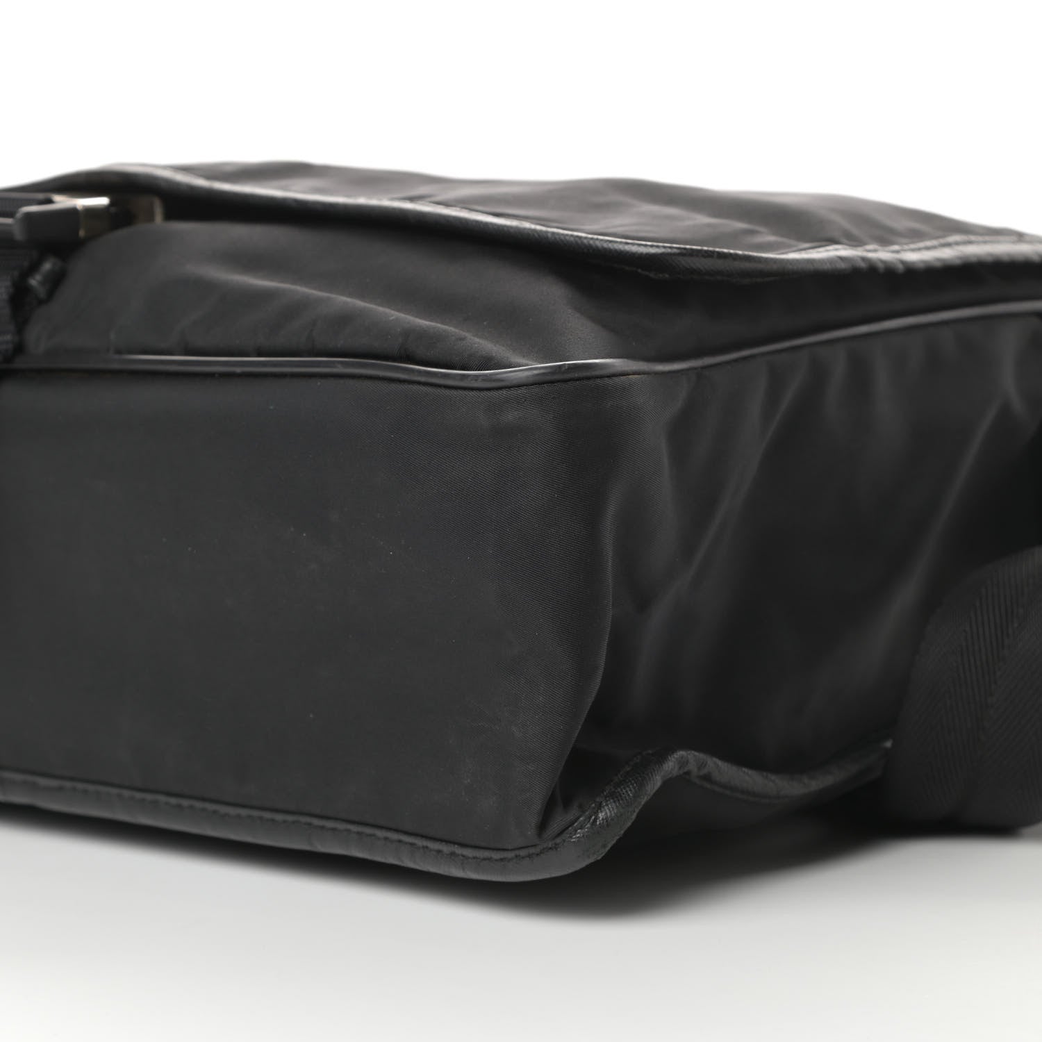Prada Tessuto Nylon Saffiano Messenger Bag Black 10 of 13