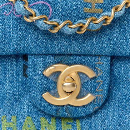 Chanel Denim Quilted Mini Denim Mood Rectangular Flap Blue Multicolor 9 of 12