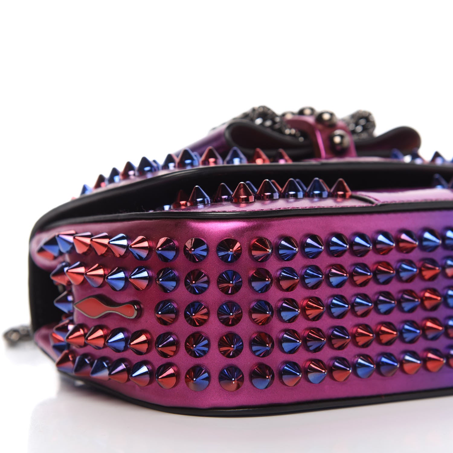 Christian Louboutin Patent Scarabe Spikes Sweety Charity Crossbody Bag Rose Digitale 6 of 9