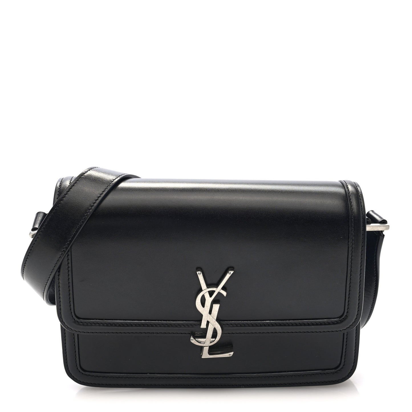 Box Calfskin Monogram Medium Solferino Satchel Black