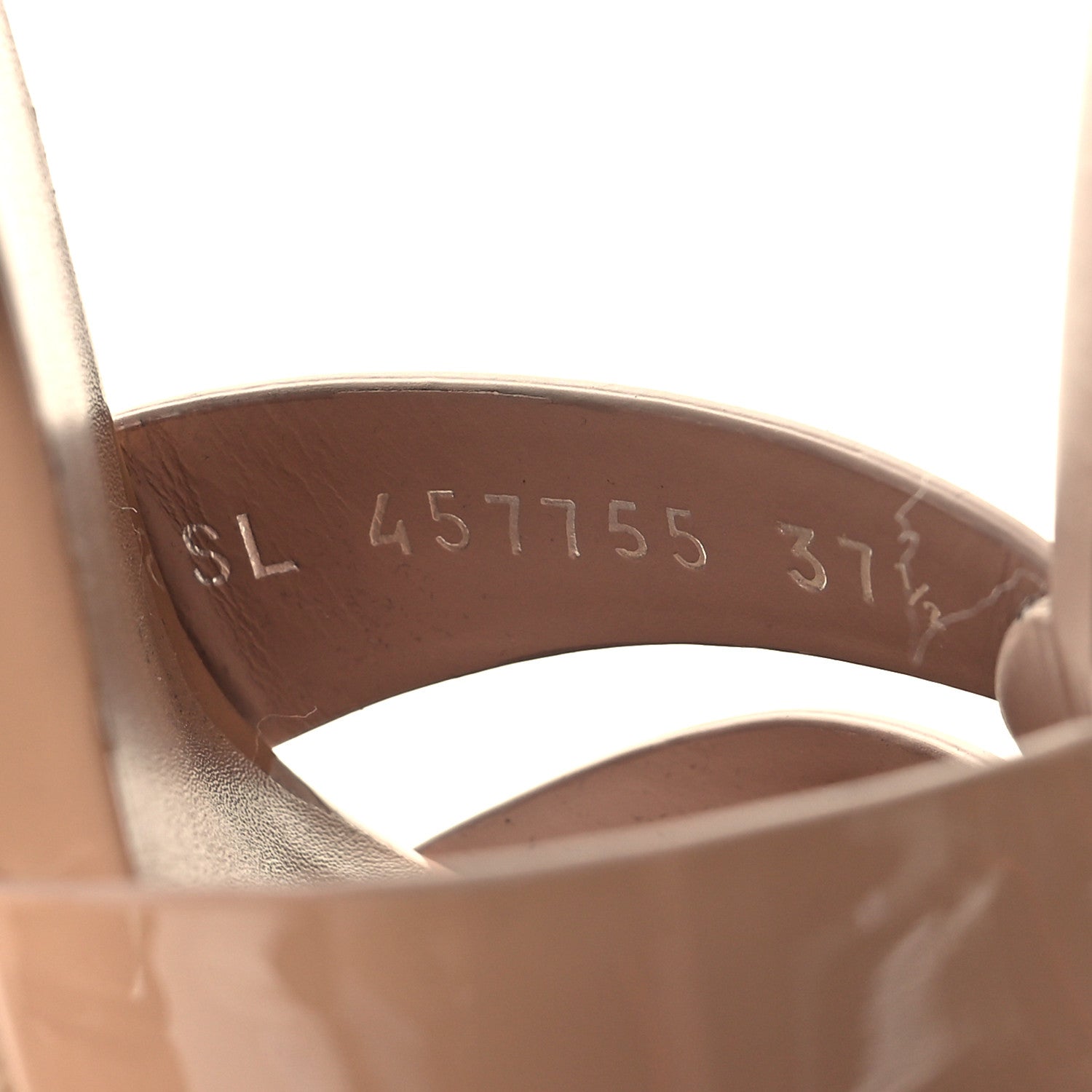 Saint Laurent Patent Tribute 75 Platform Sandals 37.5 Nude 6 of 9
