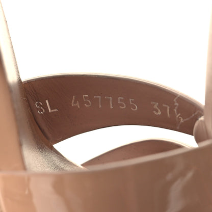Saint Laurent Patent Tribute 75 Platform Sandals 37.5 Nude 6 of 9