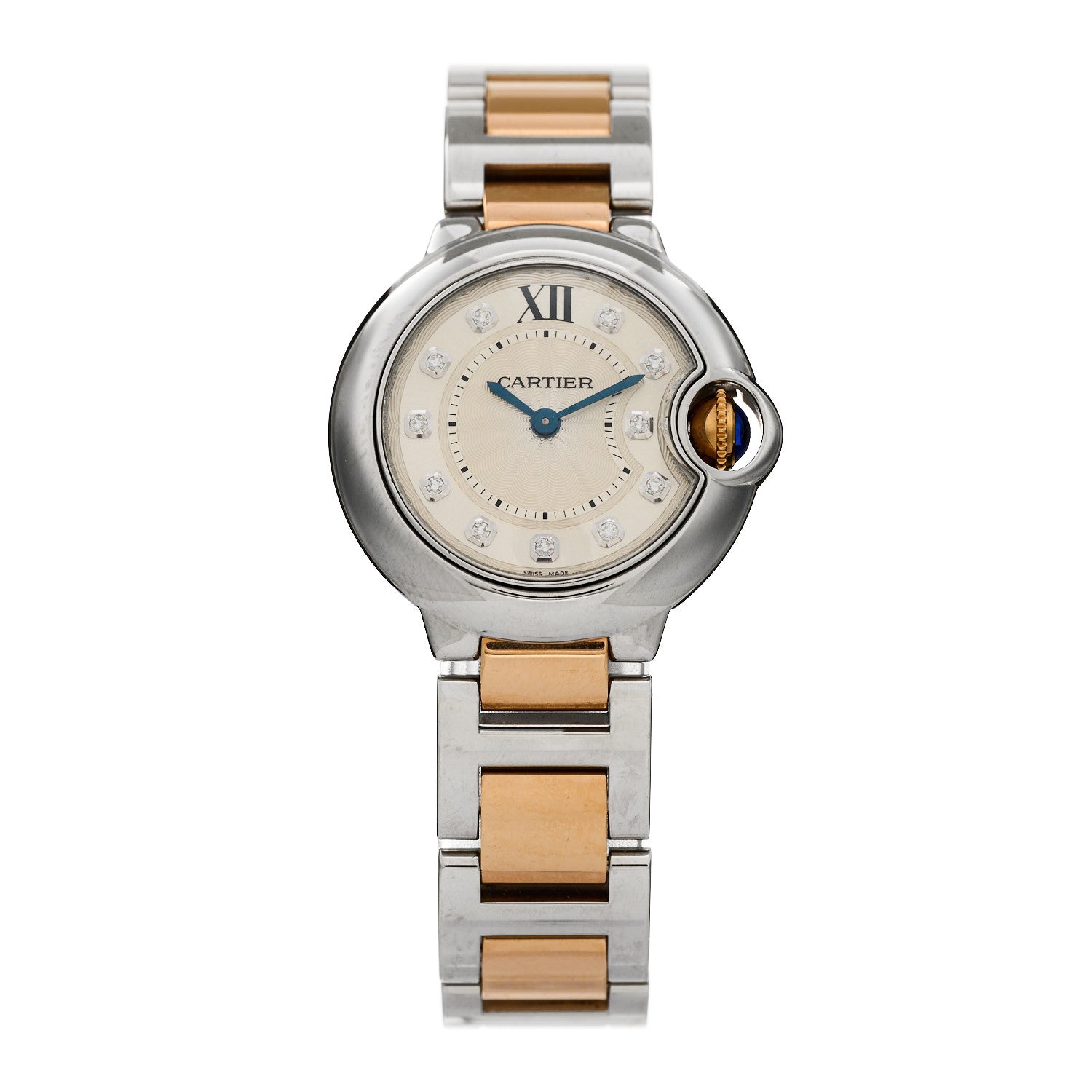 Cartier Stainless Steel 18K Pink Gold Diamond 28mm Ballon Bleu De Cartier Quartz Watch 1 of 4