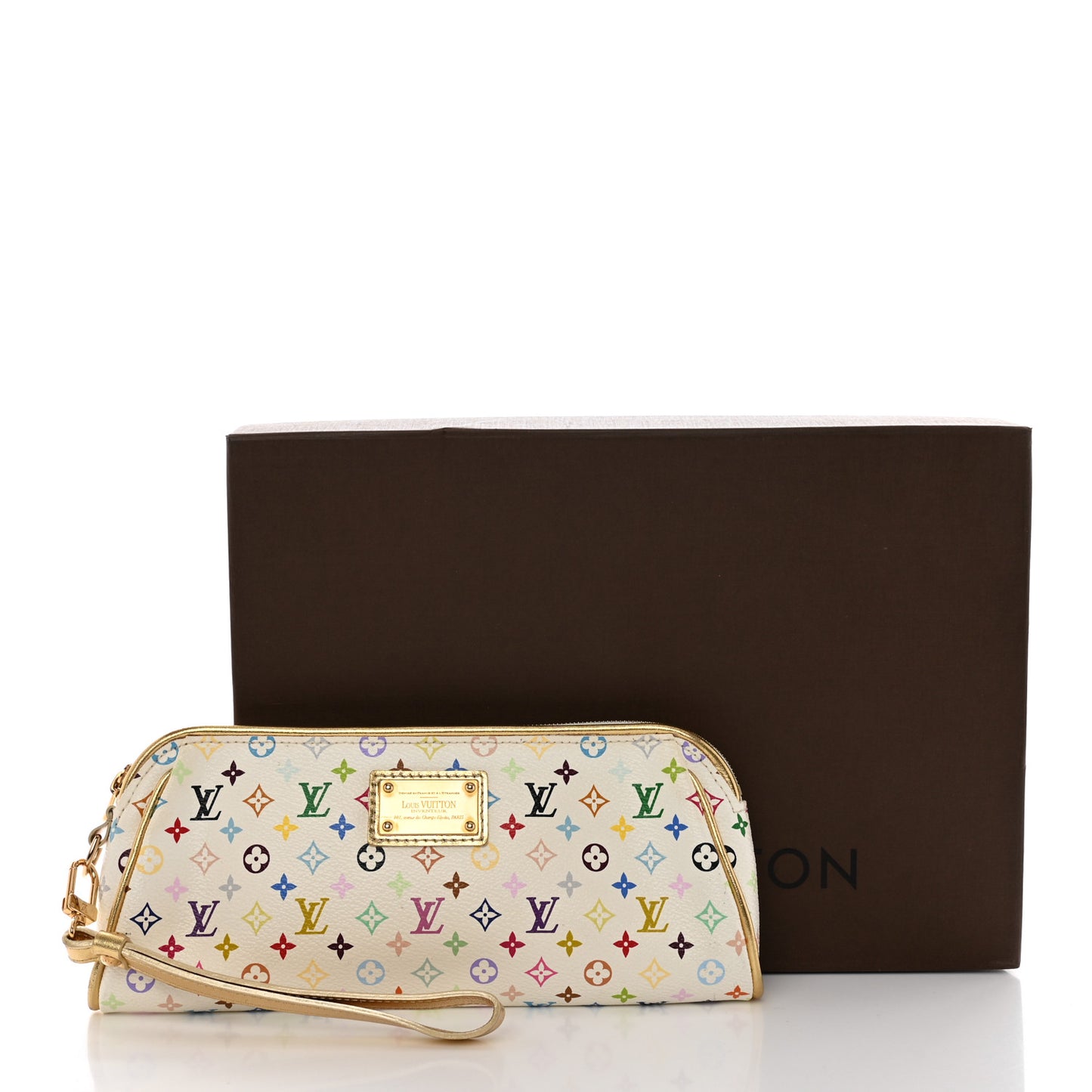 Monogram Multicolor Kate Clutch White