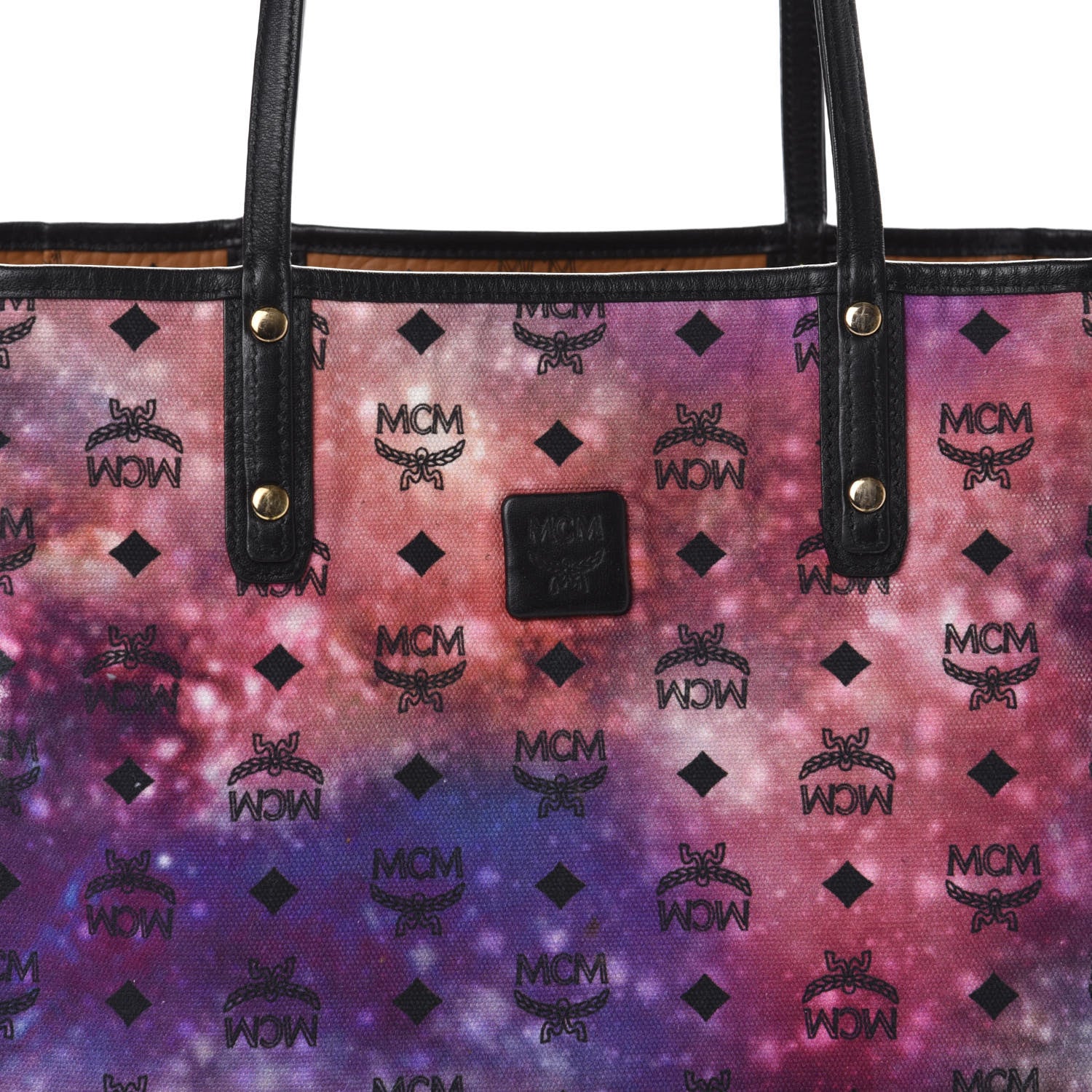 MCM Galaxy Visetos Medium Project Reversible Shopper Tote Cognac Multicolor 16 of 16