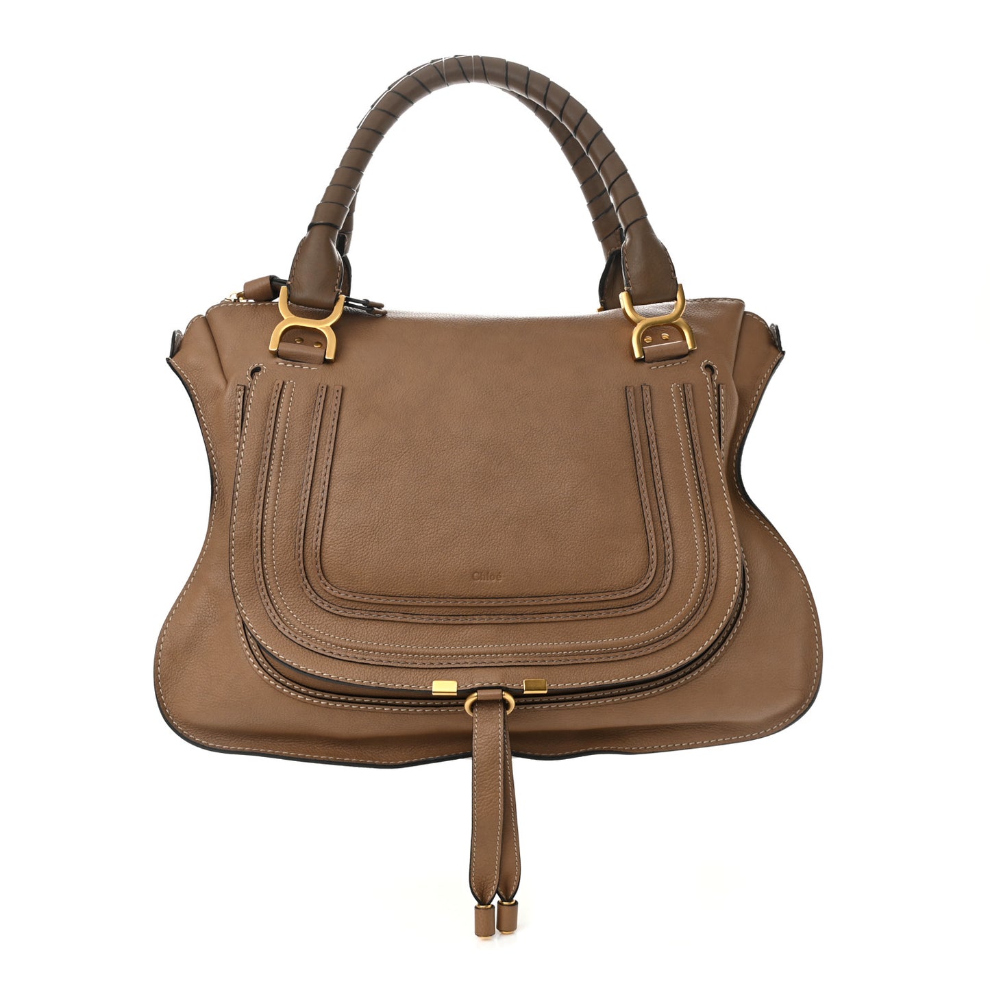 Calfskin Large Marcie Satchel Nut