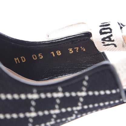 Christian Dior Fabric Ribbon Tartan Plaid J'Adoir Slingback 100mm Pumps 37.5 Black White 10 of 11