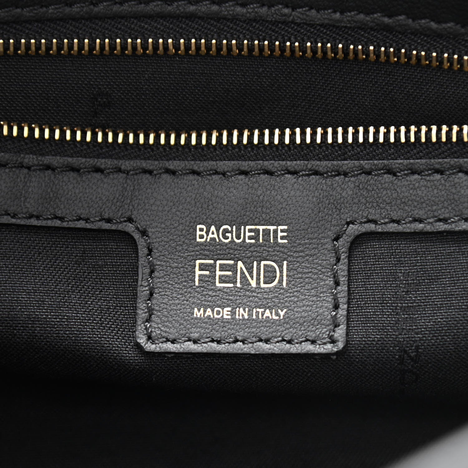 Fendi Nappa FF 1974 Embossed Baguette Black 6 of 10