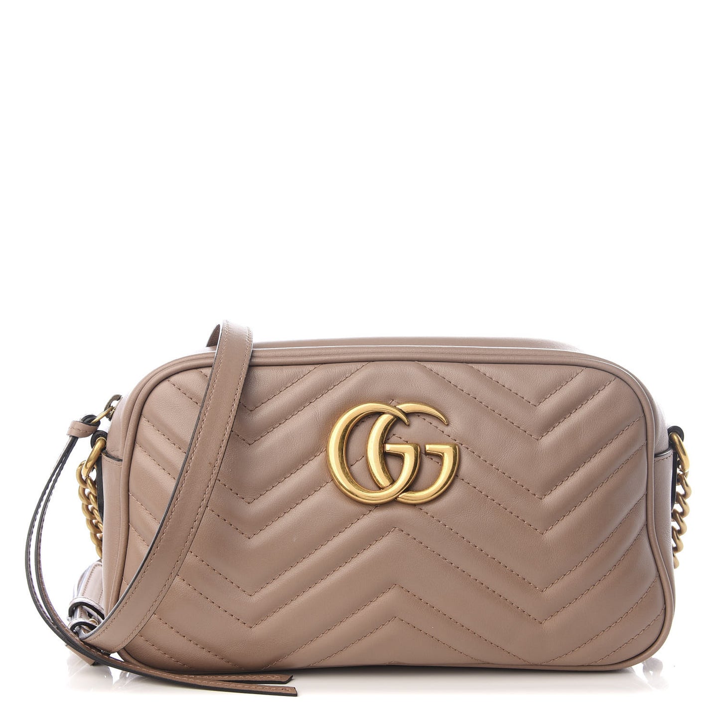 Calfskin Matelasse Small GG Marmont Chain Shoulder Bag Porcelain Rose