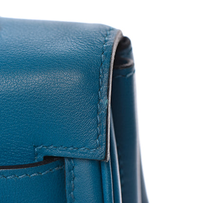 Hermes Swift Grain d'H Ghillies Kelly 35 Bleu Izmir 42 of 44