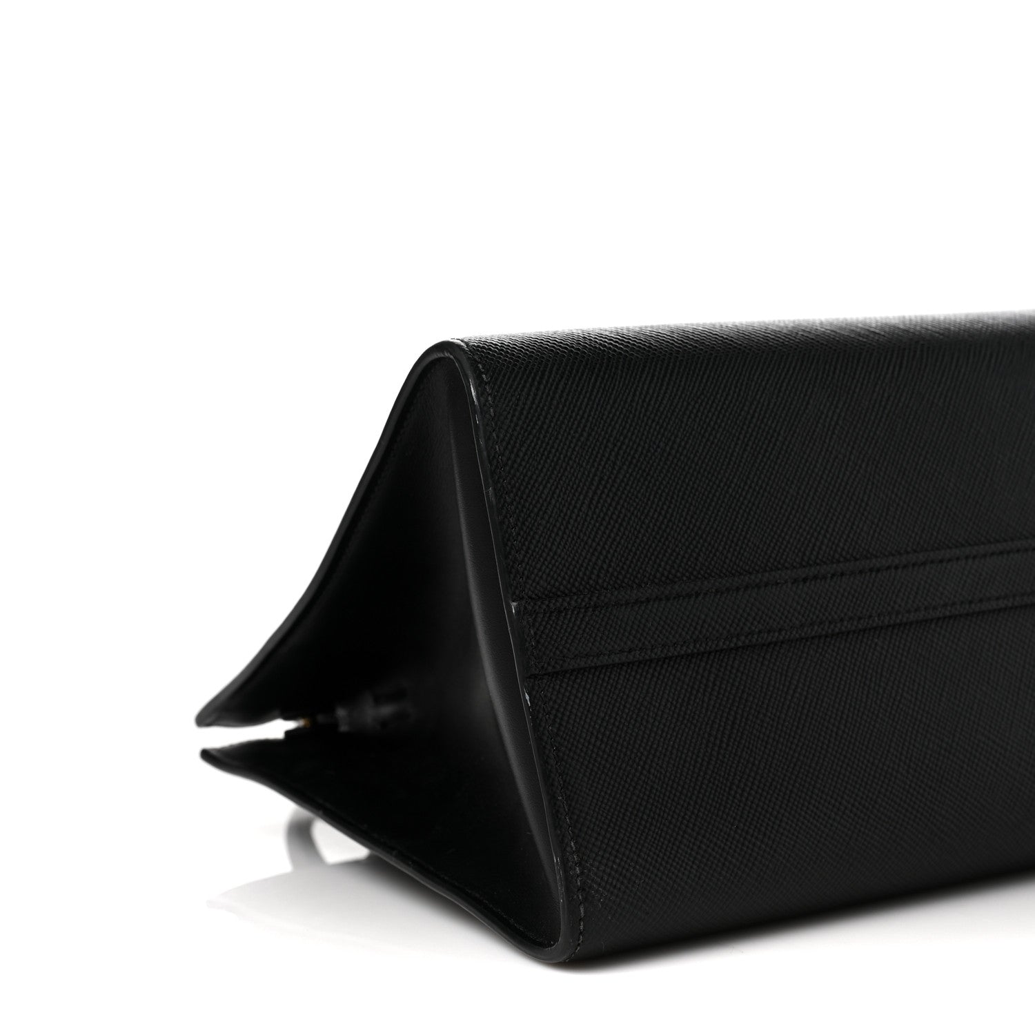 Prada Saffiano Cuir Calfskin Medium Monochrome Top Handle Tote Black 6 of 7