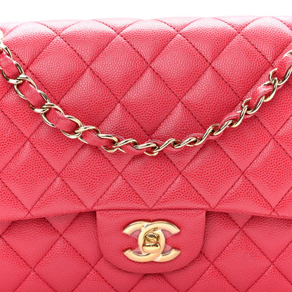 Chanel Caviar Quilted Medium Double Flap Dark Pink 8 of 10