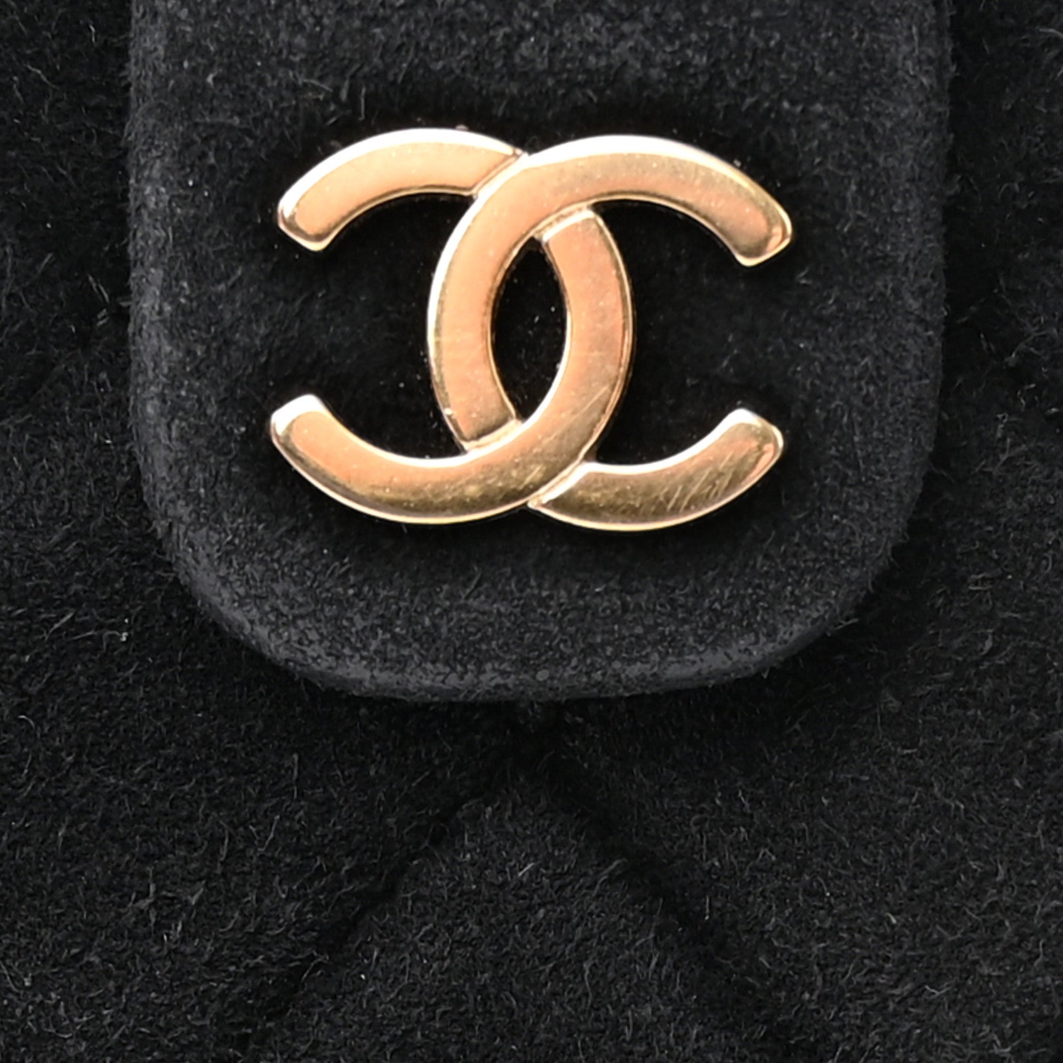 Chanel Suede Quilted Mini Phone Holder Clutch Black 9 of 15
