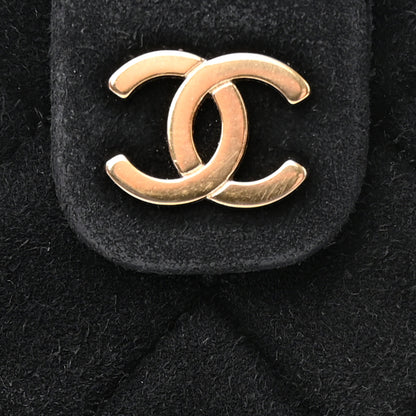 Chanel Suede Quilted Mini Phone Holder Clutch Black 9 of 15