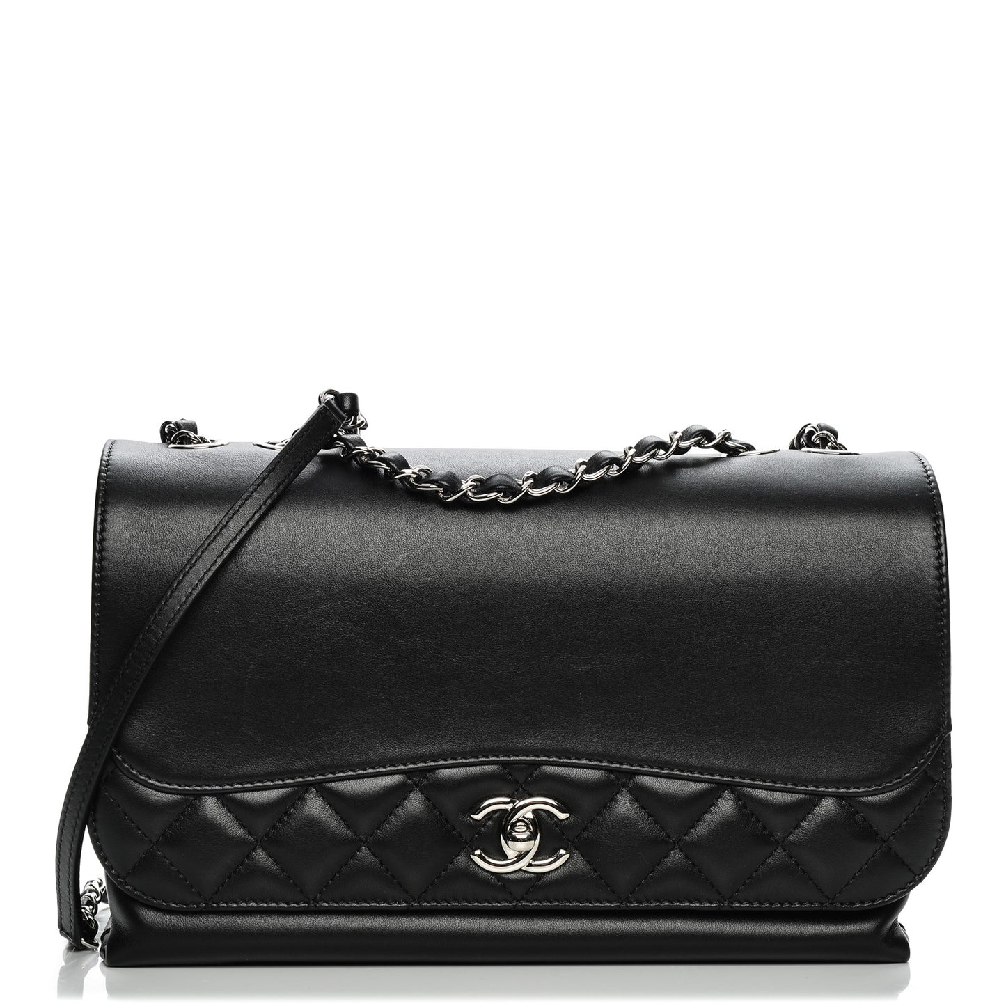 Calfskin Jumbo Tramezzo Flap Black