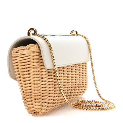 Prada Midollino City Calfskin Mini Bag Naturale White 3 of 11