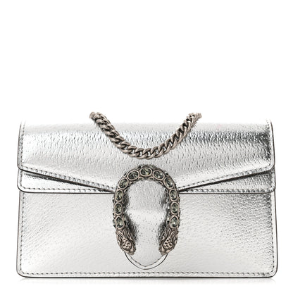 Gucci Metallic Calfskin Super Mini Dionysus Shoulder Bag Silver 1 of 11