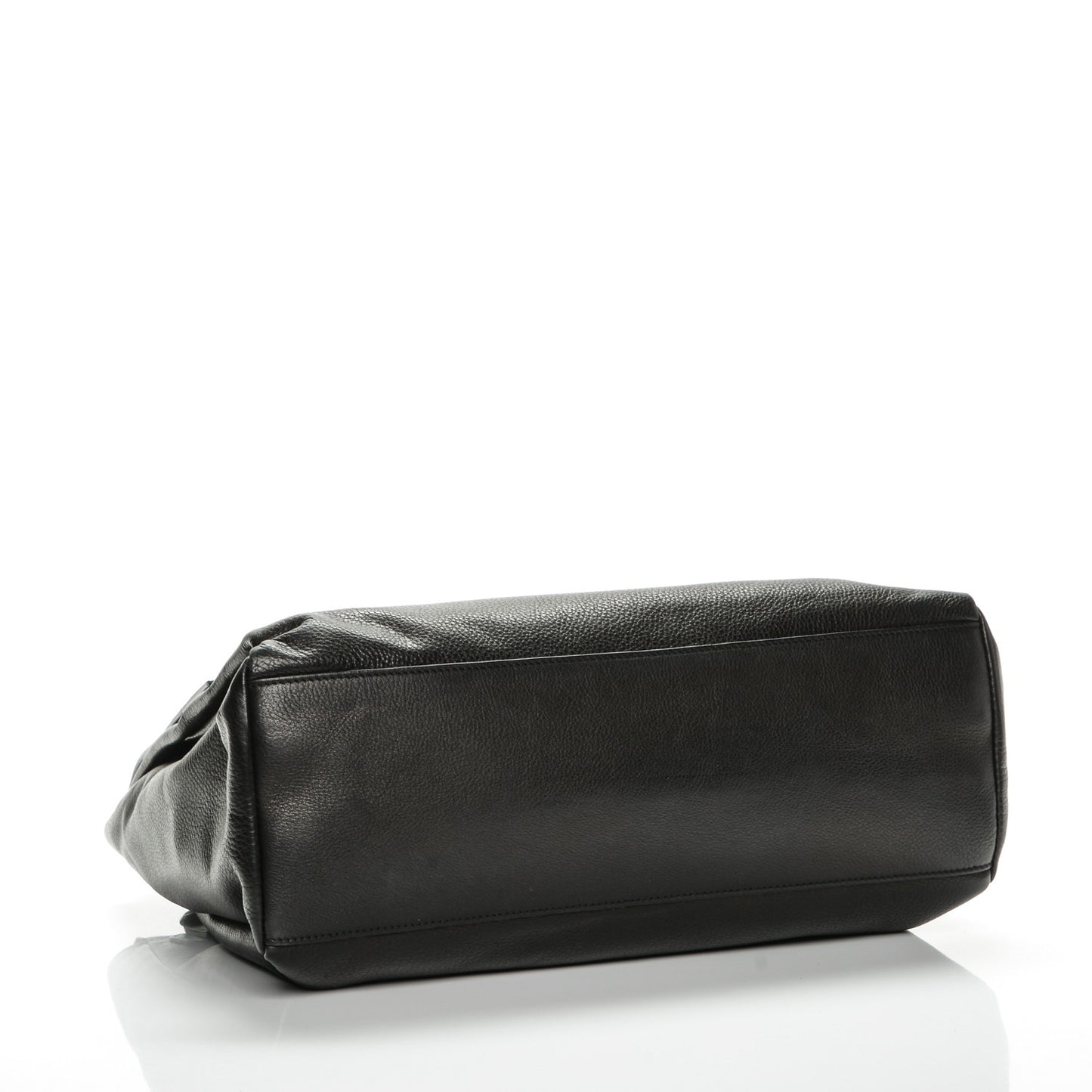 Waxy Grained Calfskin Medium Pandora Pure Flap Bag Black