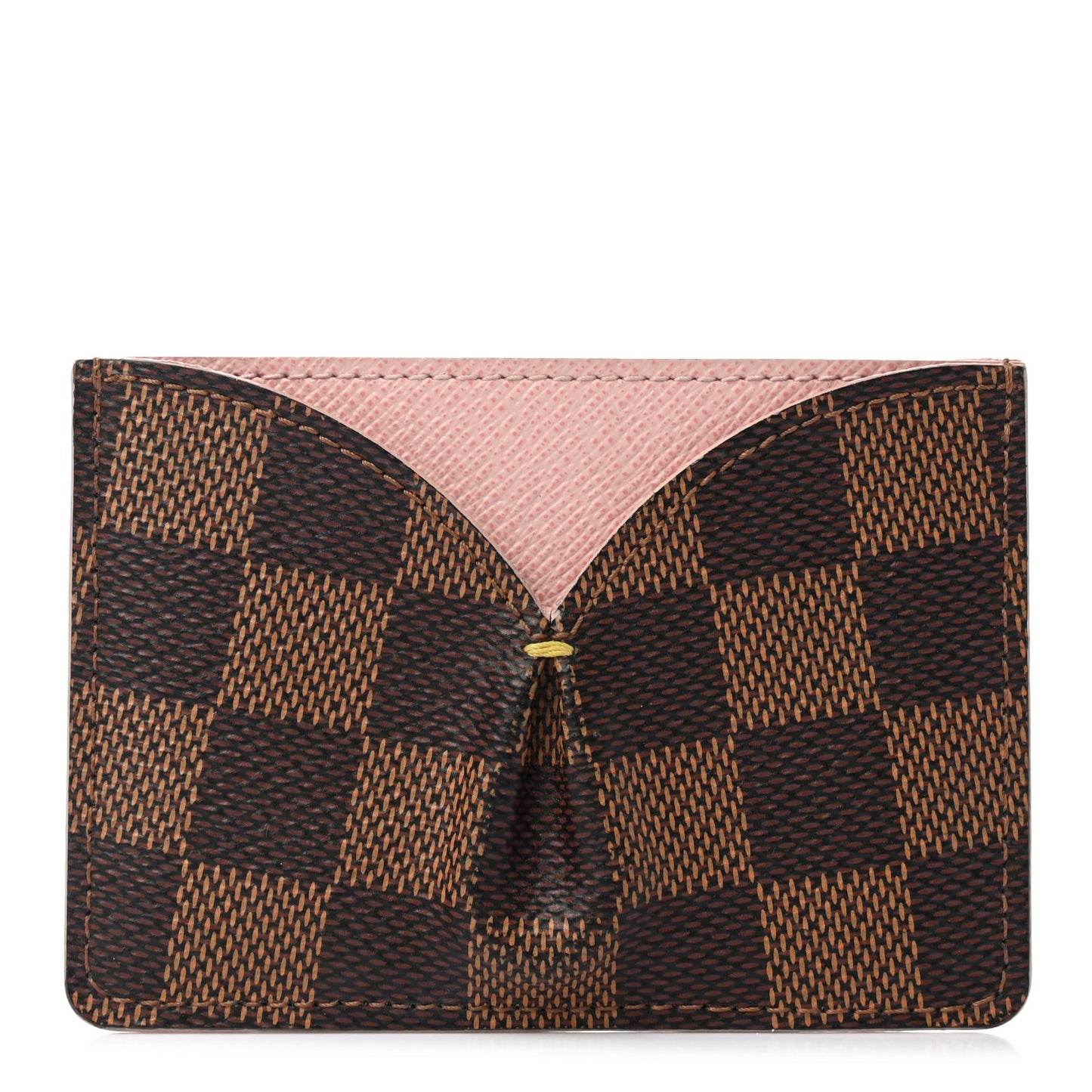 Damier Ebene Caissa Card Holder Rose Ballerine